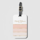 Persoonlijke naam Blush Pink Gold Bagagelabel (Voorkant (verticaal))
