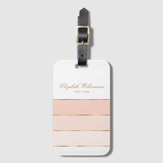 Persoonlijke naam Blush Pink Gold Bagagelabel (Voorkant (verticaal))