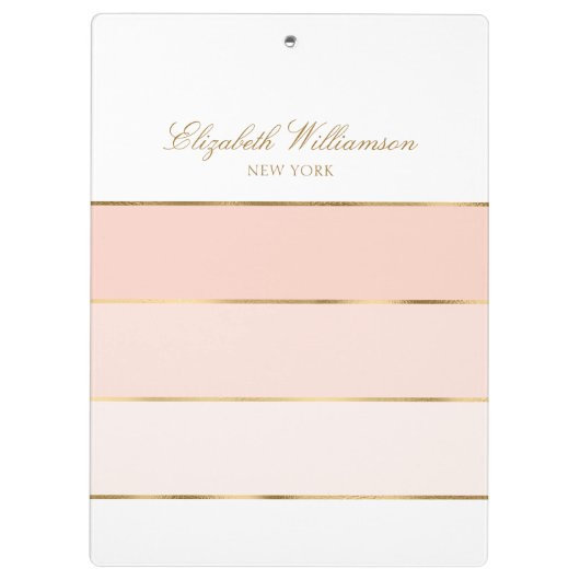 Persoonlijke naam Blush Pink Gold Klembord (Achterkant)