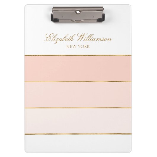 Persoonlijke naam Blush Pink Gold Klembord (Voorkant)