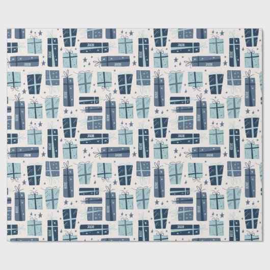 Persoonlijke naam Boho Cadeaus Pattern Kerstmis Cadeaupapier (Vlak)