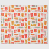 Persoonlijke naam Boho Cadeaus Pattern Kerstmis Cadeaupapier (Vlak)