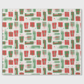 Persoonlijke naam Boho Cadeaus Pattern Kerstmis Cadeaupapier (Vlak)