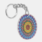 Persoonlijke naam Boho Mandala Vlinder Sleutelhang Sleutelhanger (Voorkant Links)