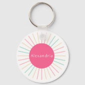 Persoonlijke naam Boho Pink Sleutelhanger (Achterkant)