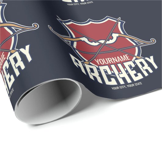 Persoonlijke NAAM Boogschieten Sport Recurveboog P Cadeaupapier (Rol Hoek)