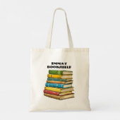 Persoonlijke naam Book Lover Tote Bag (Achterkant)