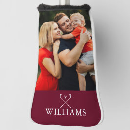 Persoonlijke naam bordeauxrood foto golfheadcover