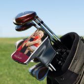 Persoonlijke naam bordeauxrood foto golfheadcover (Insitu)