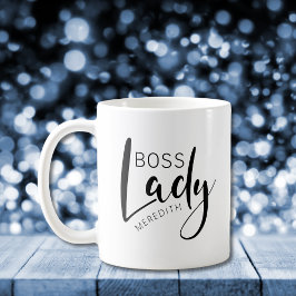 Persoonlijke naam Boss Lady Logo Coffee Mok