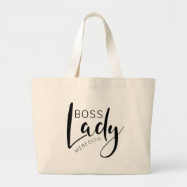 Persoonlijke naam Boss Lady Logo Grote Tote Bag