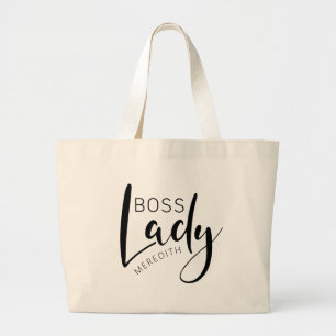 Persoonlijke naam Boss Lady Logo Grote Tote Bag