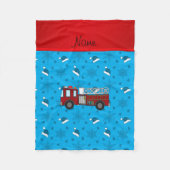 Persoonlijke naam brandweerwagen blauwe santa haat fleece deken (Voorkant)