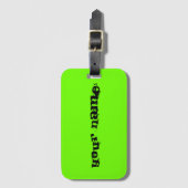 Persoonlijke naam Bright Fluorescent Neon Green Bagagelabel (Voorkant (verticaal))