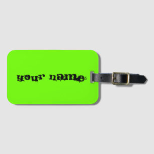 Persoonlijke naam Bright Fluorescent Neon Green Tr Bagagelabel
