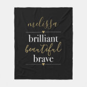 Persoonlijke naam Briljant mooi dapper Fleece Deken (Voorkant)