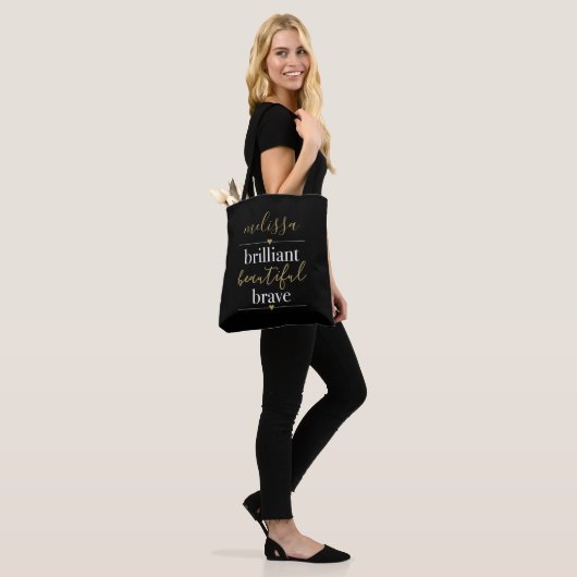 Persoonlijke naam Briljant mooi dapper Tote Bag (Op model)