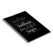 Persoonlijke naam Briljant Mooi Moedig Notitieboek (Rechterzijde)