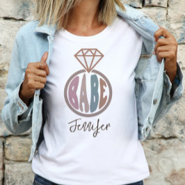 Persoonlijke naam bruidsfeest bruid babe t-shirt