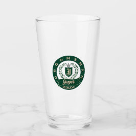 Persoonlijke naam bruidsjonker groen heraldisch glas