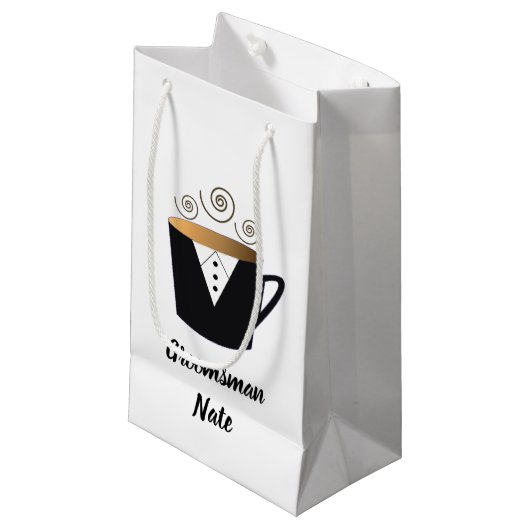 Persoonlijke naam bruidsjonkers smoking cadeautas (Voorkant Gekanteld)