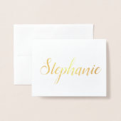 Persoonlijke naam | bruidsmeisje briefpapier folie kaarten (Voorkant met envelop)