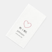 persoonlijke naam bruiloft-typografie servet (Hoek)