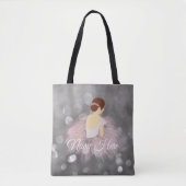 Persoonlijke naam Brunette Ballerina Dancer Tote Bag (Voorkant)
