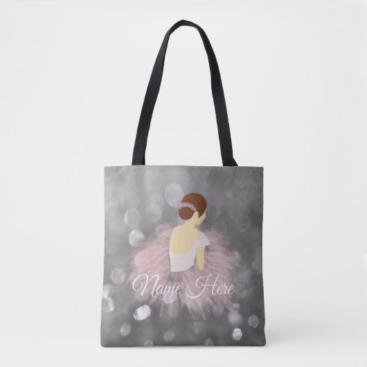 Persoonlijke naam Brunette Ballerina Dancer Tote Bag (Voorkant)