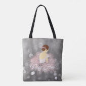 Persoonlijke naam Brunette Ballerina Dancer Tote Bag (Achterkant)