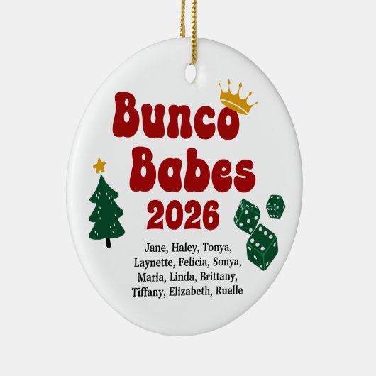 Persoonlijke Naam Bunco Babes Ornament (Rechts)