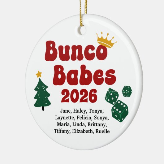 Persoonlijke Naam Bunco Babes Ornament (Links)