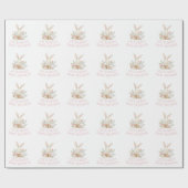 Persoonlijke naam Bunny Rabbit Baby shower Cadeaupapier (Vlak)