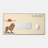 Persoonlijke naam bureaumat met leeuw (Keyboard & Muis)