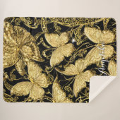 Persoonlijke naam Butterfly Sherpa Deken (Voorkant (horizontaal))