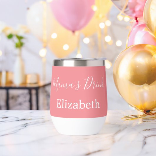 Persoonlijke naam cadeau mama roze wit (Vrijgezellenfeest)
