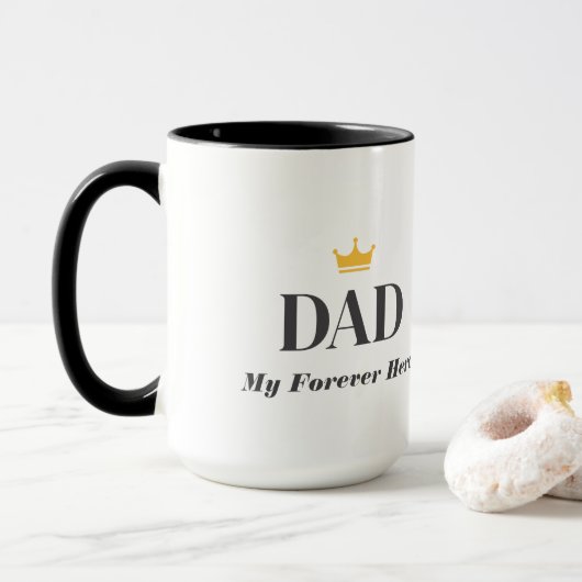 Persoonlijke naam cadeau voor vader mok (Met donut)