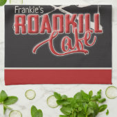 Persoonlijke naam Cheeky Roadkill Cafe Diner Theedoek (Gevouwen)