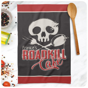 Persoonlijke naam Cheeky Roadkill Cafe Diner Theedoek