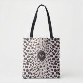 Persoonlijke naam Cheetah Print Animal Pattern Tote Bag (Voorkant)