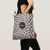 Persoonlijke naam Cheetah Print Animal Pattern Tote Bag (Dichtbij)