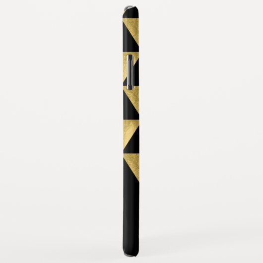 Persoonlijke naam Chic Black Faux Gold-driehoek Case-Mate iPhone Case (Achterkant/rechts)
