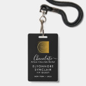 Persoonlijke Naam Chocolade Festival VIP Pas Badge (Voorzijde met lanyard)