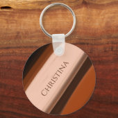Persoonlijke naam chocolade toffee taupe sleutelhanger (Voorkant)