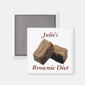Persoonlijke naam Chocolate Brownie Diet Magneet (Voorkant / Achterkant)