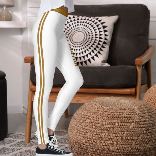 Persoonlijke naam citaat actieve vrouwen gestreept leggings