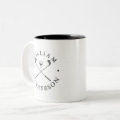 Persoonlijke naam Classic Golf Clubs Tweekleurige Koffiemok (Voorkant links)