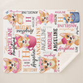 Persoonlijke naam Collage Corgi Dogs Sherpa Deken (Voorkant (horizontaal))