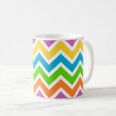 Persoonlijke naam Colorful Chevron Koffiemok (Voorkant rechts)