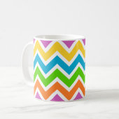 Persoonlijke naam Colorful Chevron Koffiemok (Voorkant links)